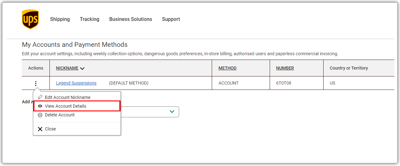 view account details