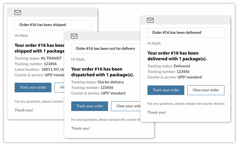 Shopify Tracking Emails_In-Transit_Out-for-delivery_Delivered