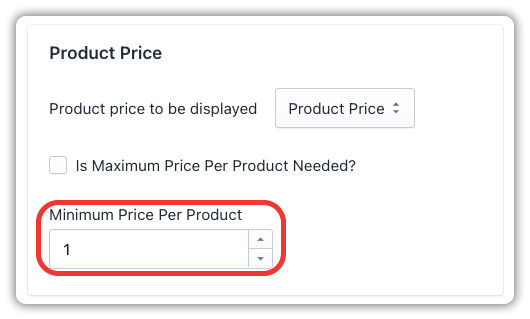 minimum price per product