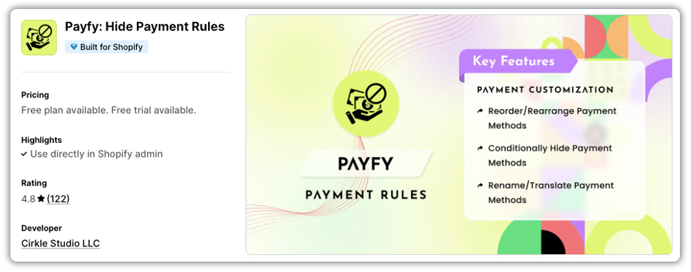 Payfy: Hide Payment Rules