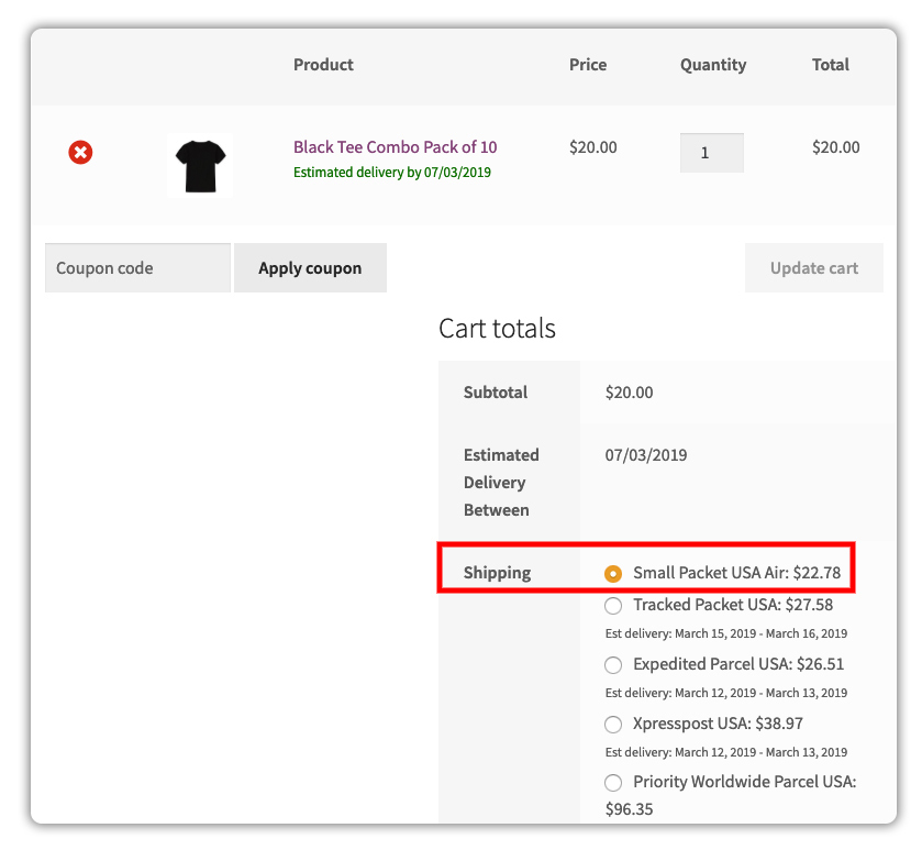 Hide WooCommerce Shipping Method