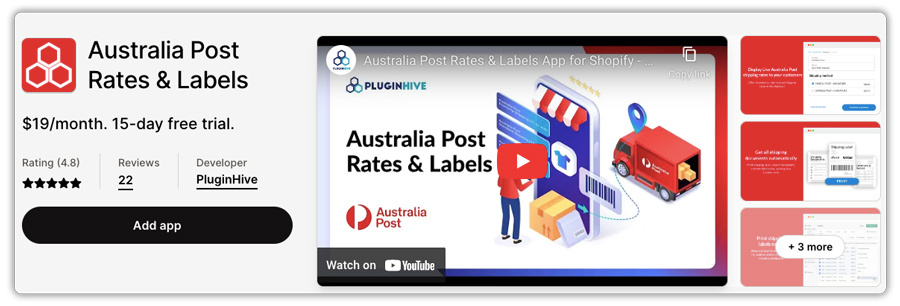 shopify australia post app