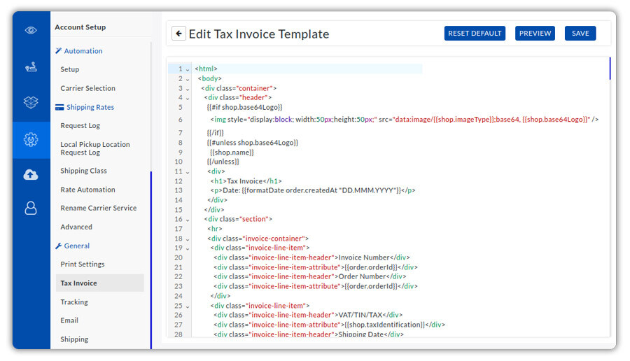 Tax Invoice Preview