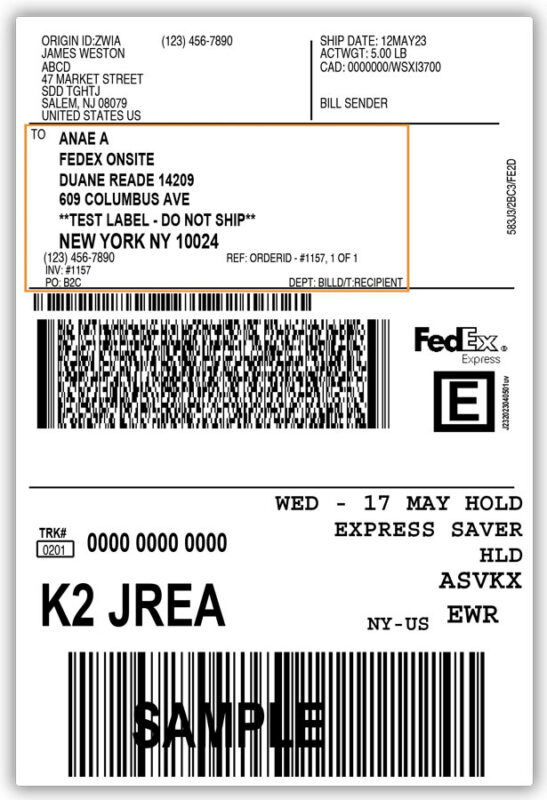 fedex shipping label 