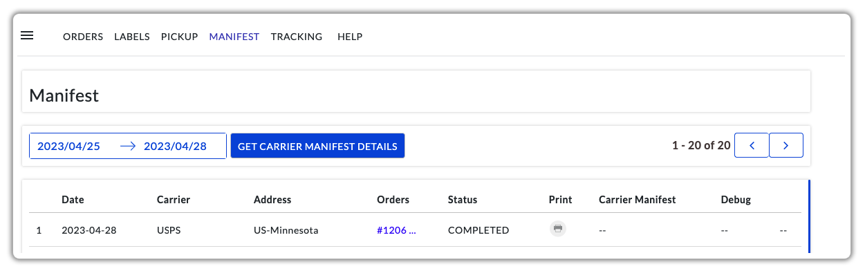 print usps manifest 