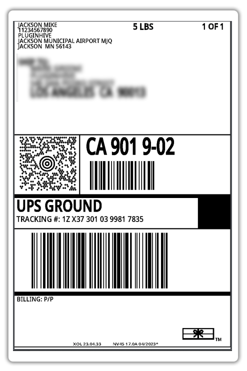 ups shipping label