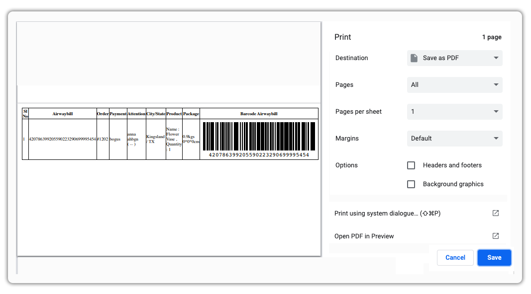 usps manifest