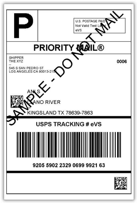 usps shipping label 