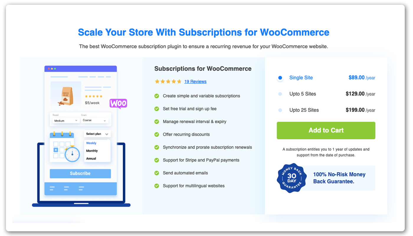 WebToffee woocommerce subscription plugin