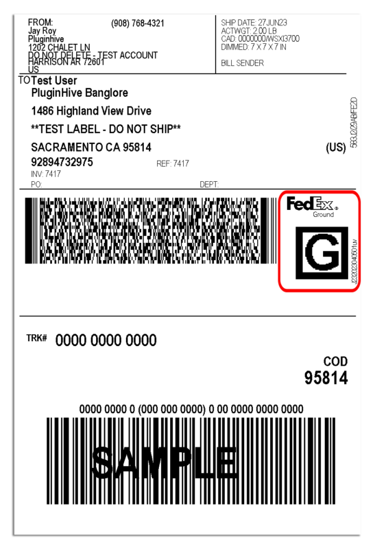 fedex ground shipping label 