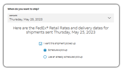 fedex shipment date