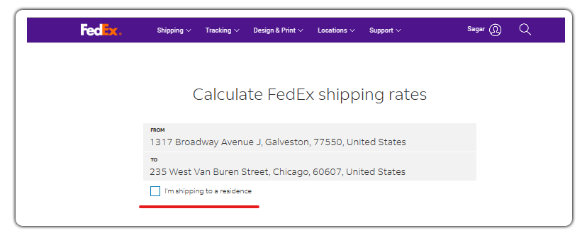 fedex shipping address