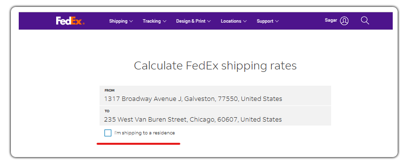 fedex shipping address