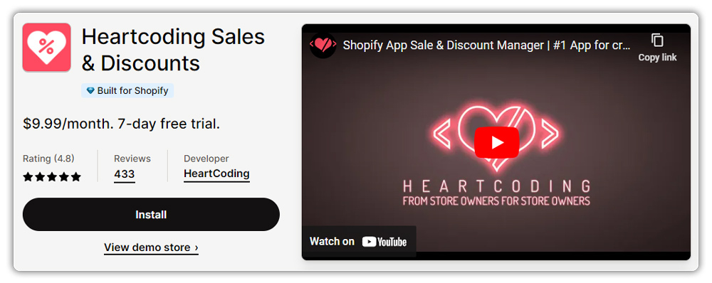 heartcoding sales - shopify discounts