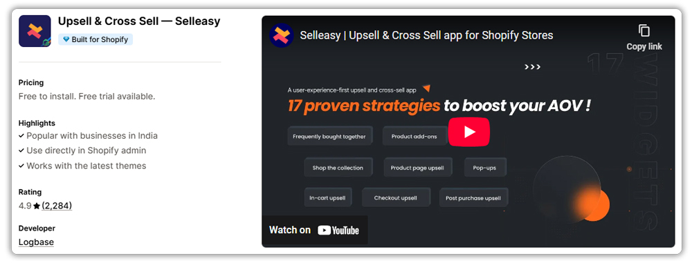 selleasy -upsell and crosssell