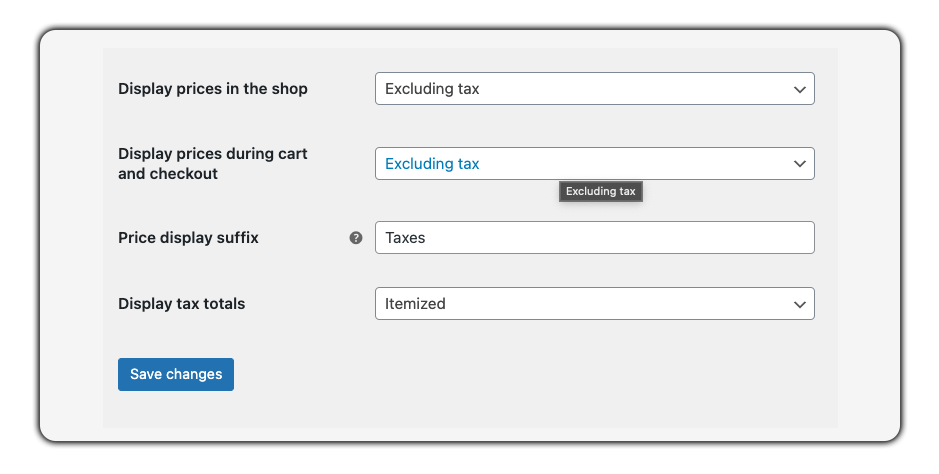 woocommerce tax additional settings
