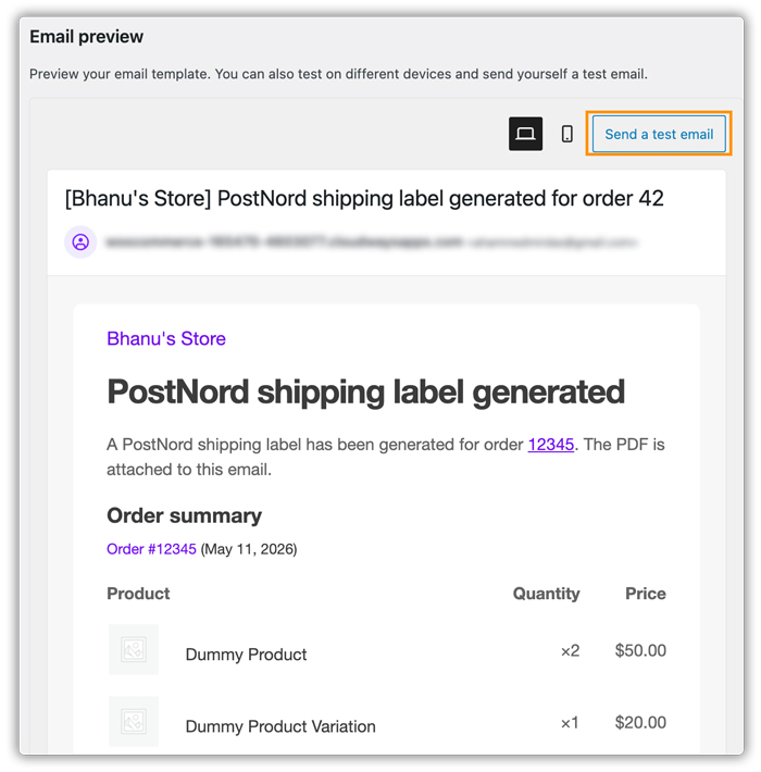 email template for admin 