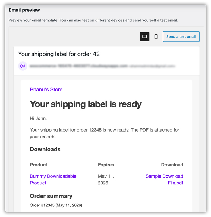 email template for customers 