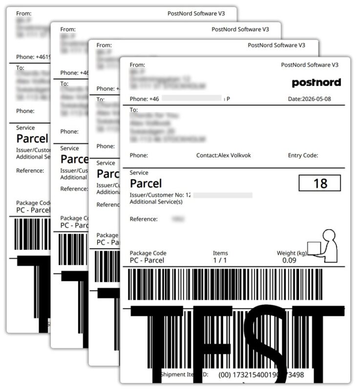 postnord labels in bulk