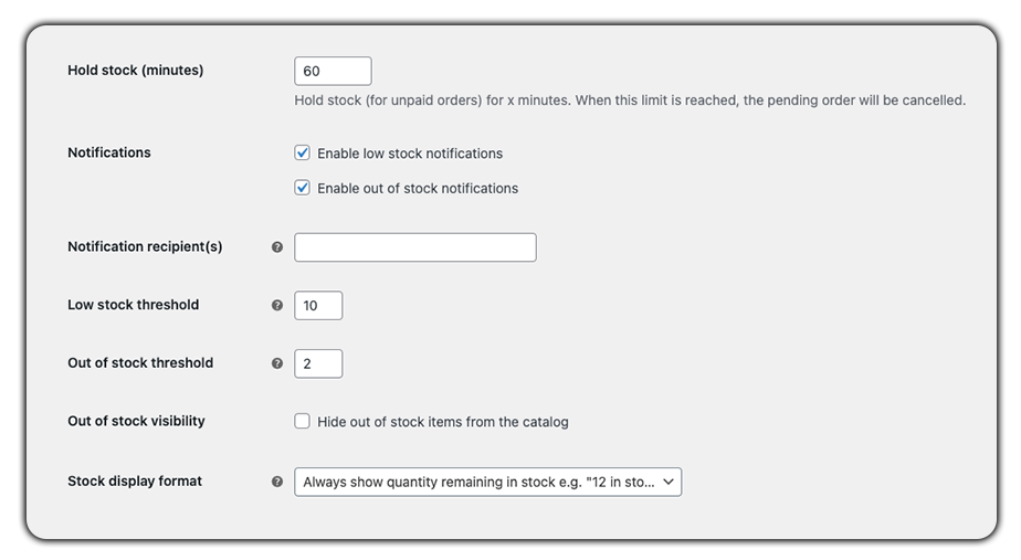 woocommerce_inventory_settings