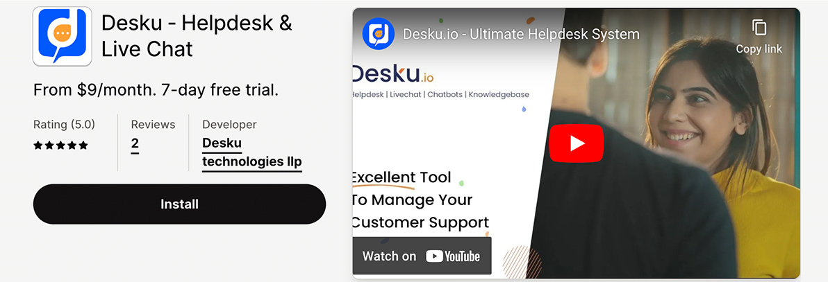 desku-helpdesk & live chat