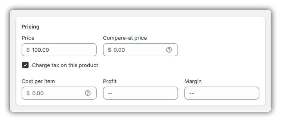 add price to shopify product