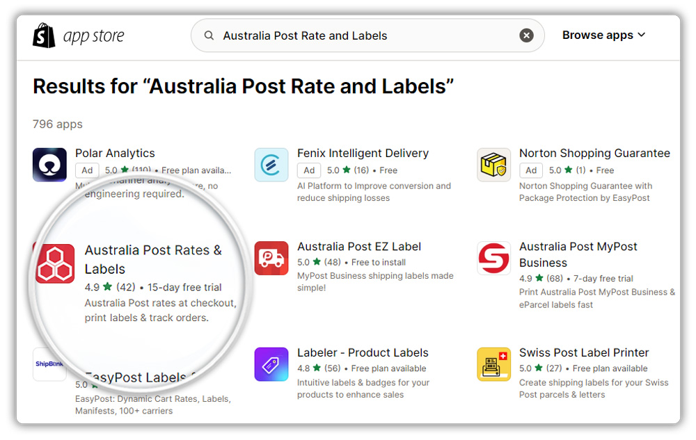 shopify australia post app