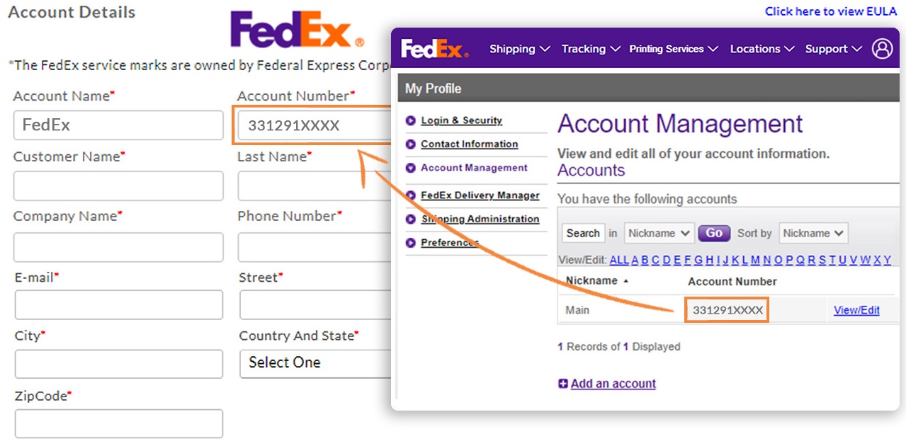 fedex account number