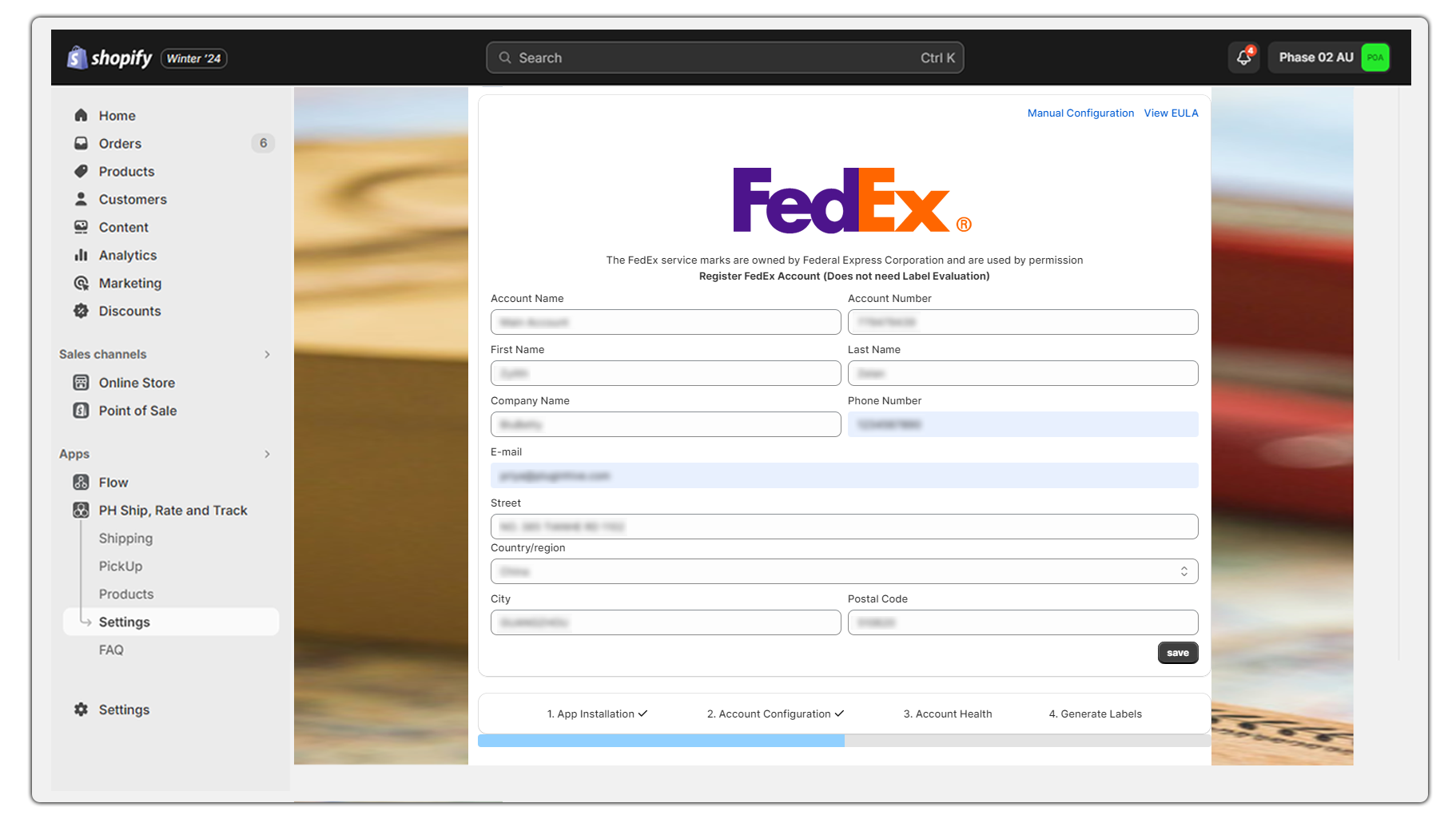 fedex account details 