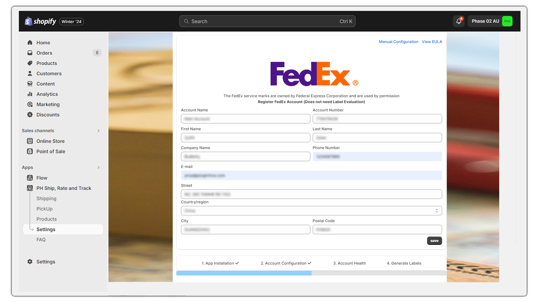 fedex account details 