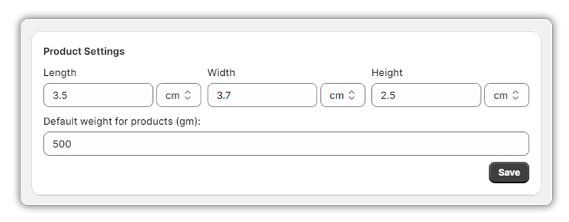 product weight and dimensions