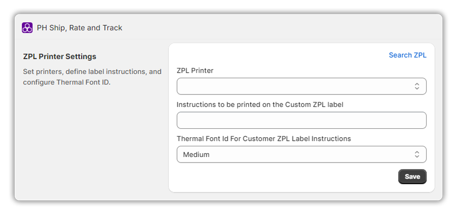 fedex zpl settings