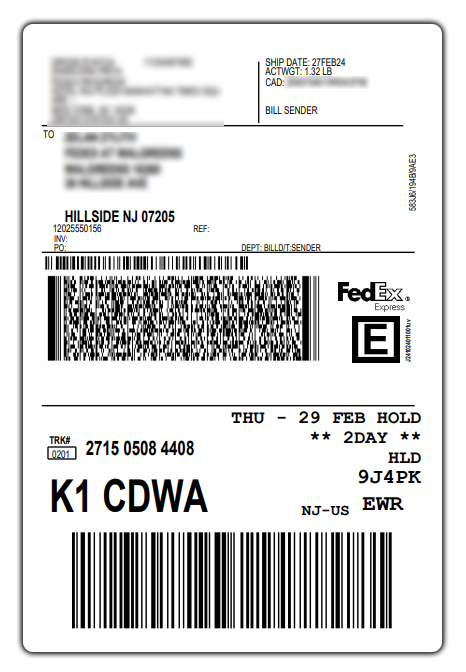 fedex hal label