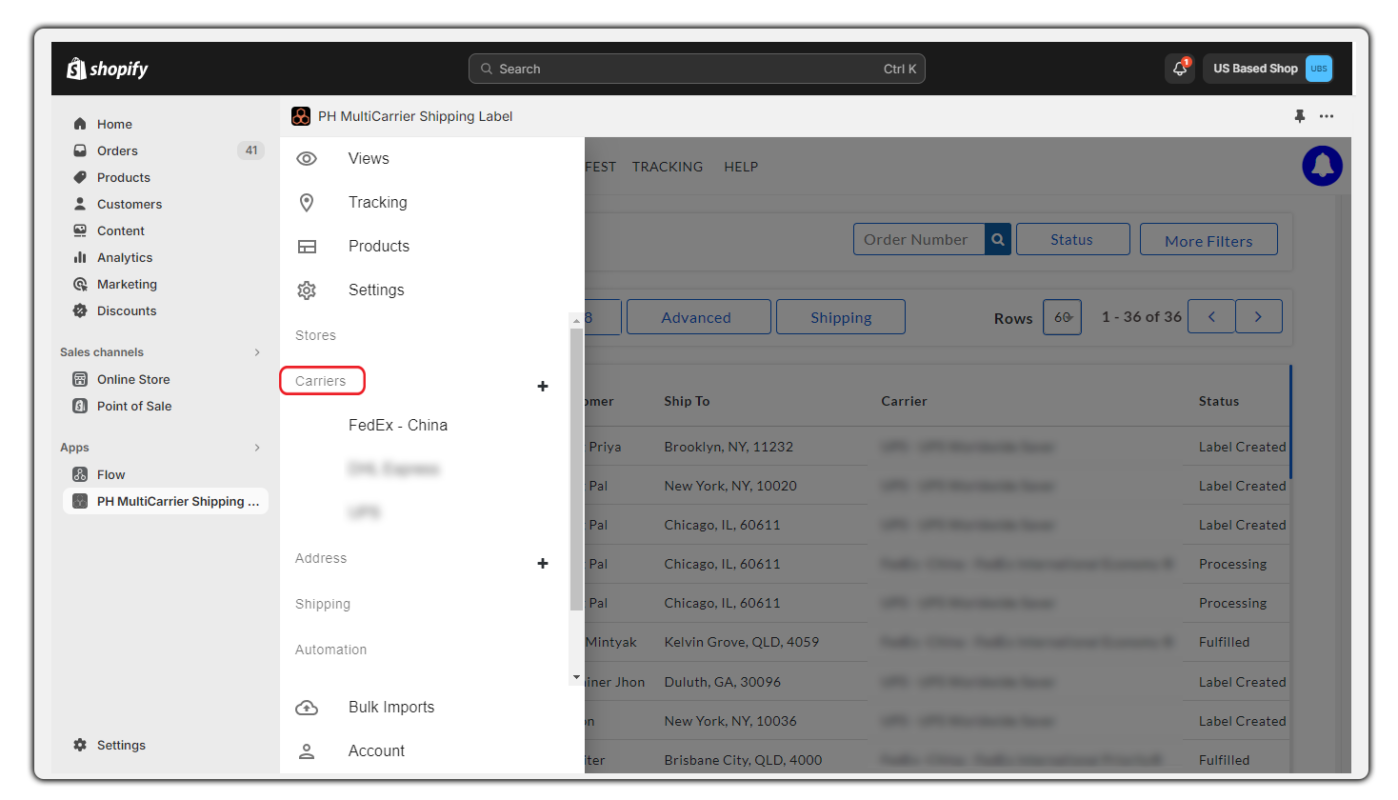 shopify multi carrier app