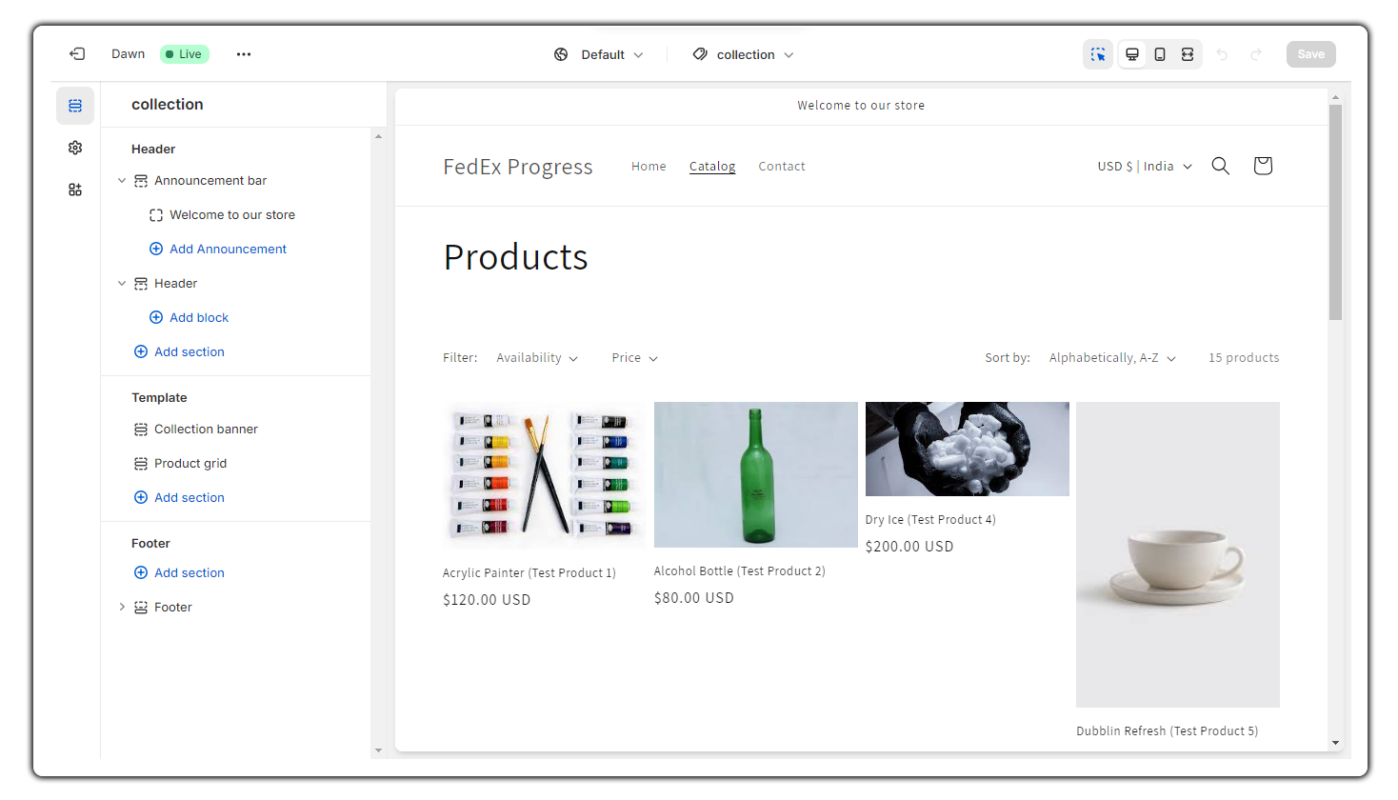 shopify products