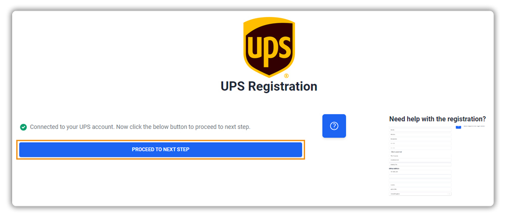 ups registration in shopify
