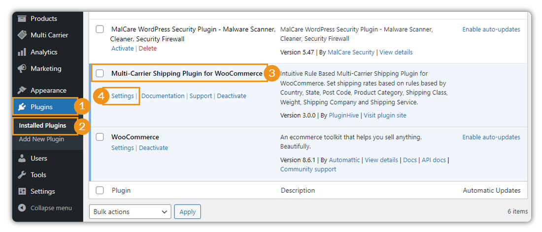 multi carrier shipping settings