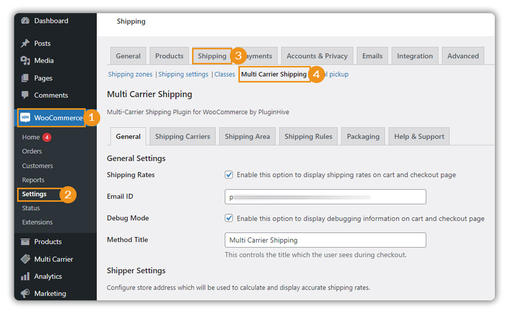 woocommerce settings