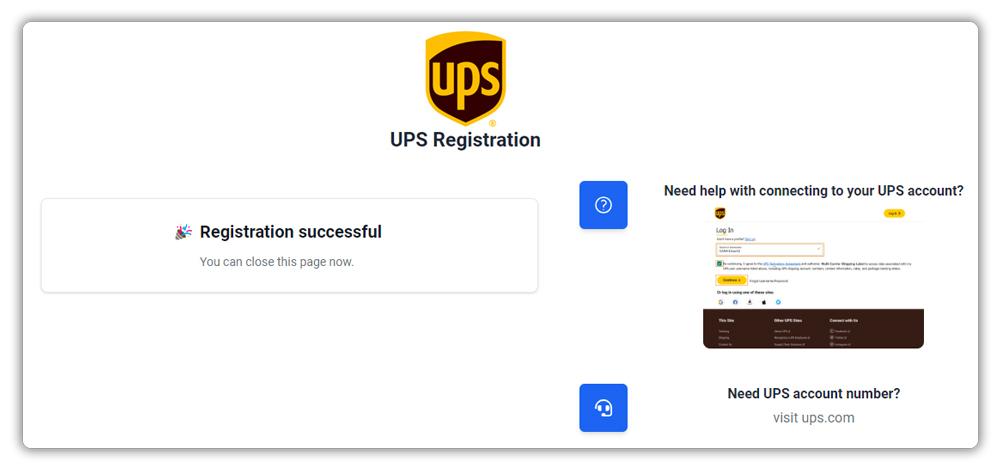 ups registration