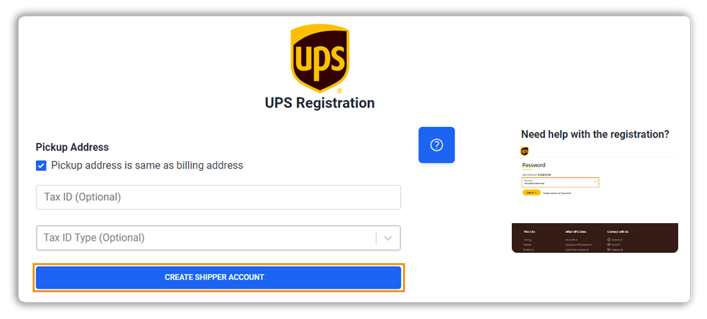create ups shipping account