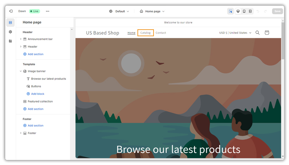 shopify catalog