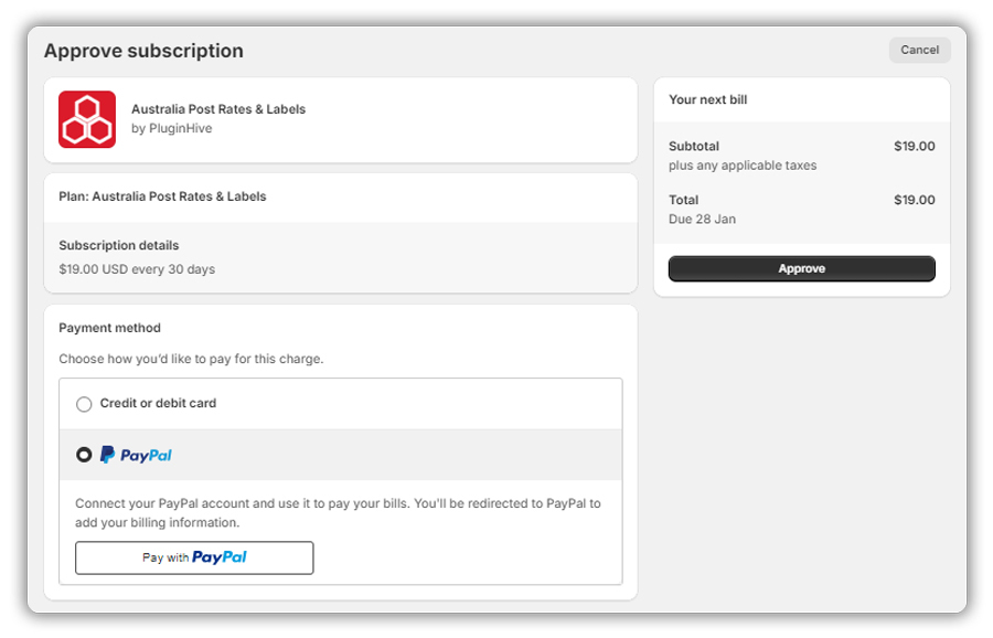 shopify subscription
