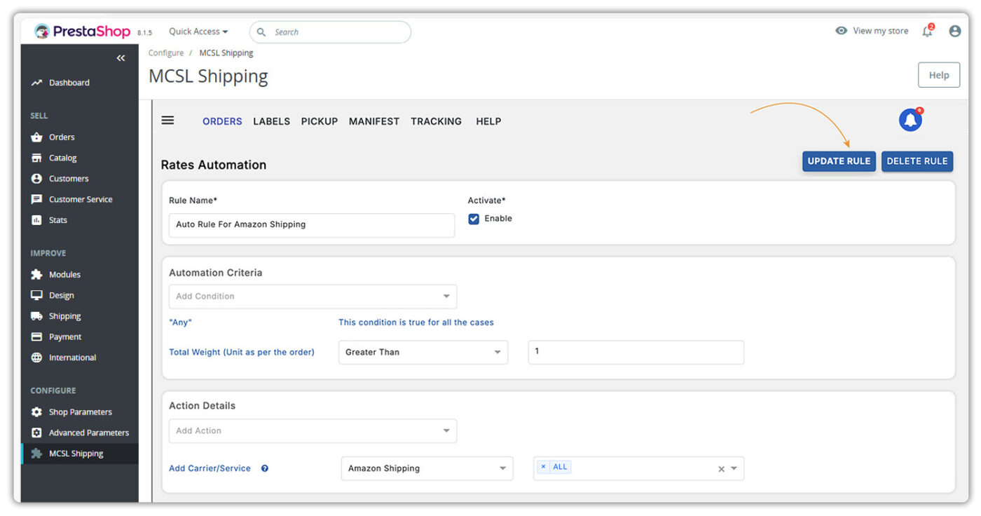 Update the rule in MCSL Module