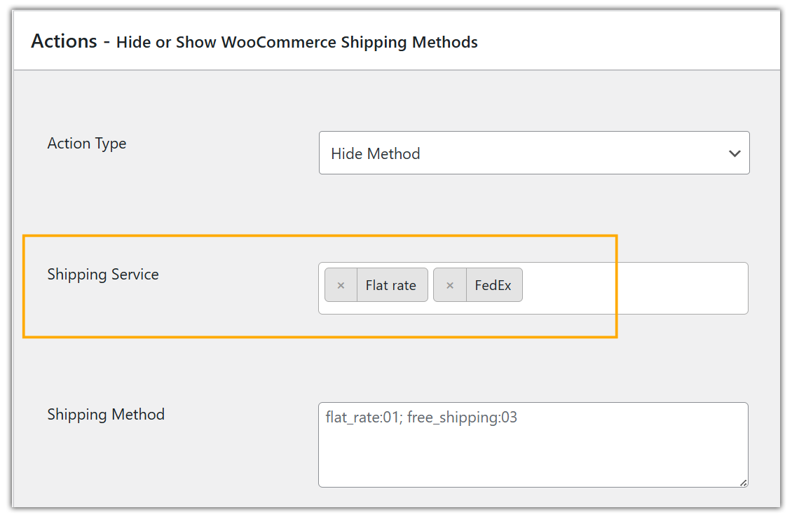display or hide woo shipping methods based on user role