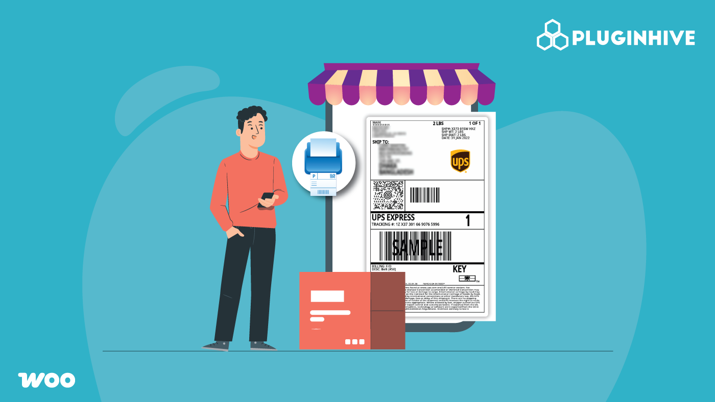 print ups label in woocommerce