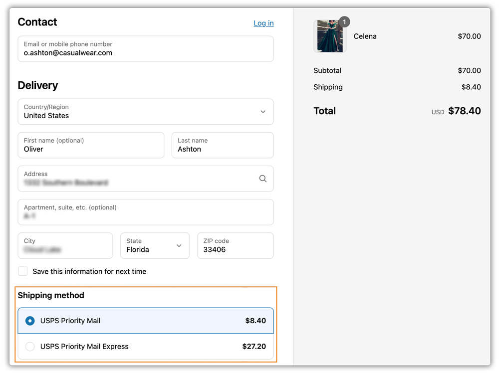 Display Live Rates at Checkout
