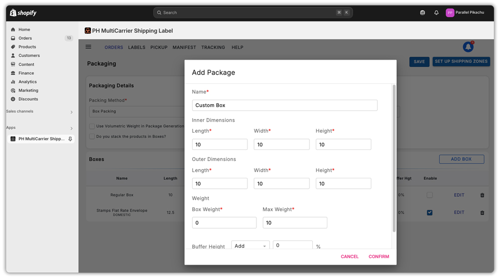 custom package