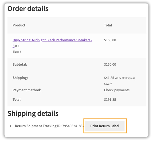 customer can generate and print fedex return labels