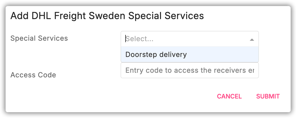 add dhl freight