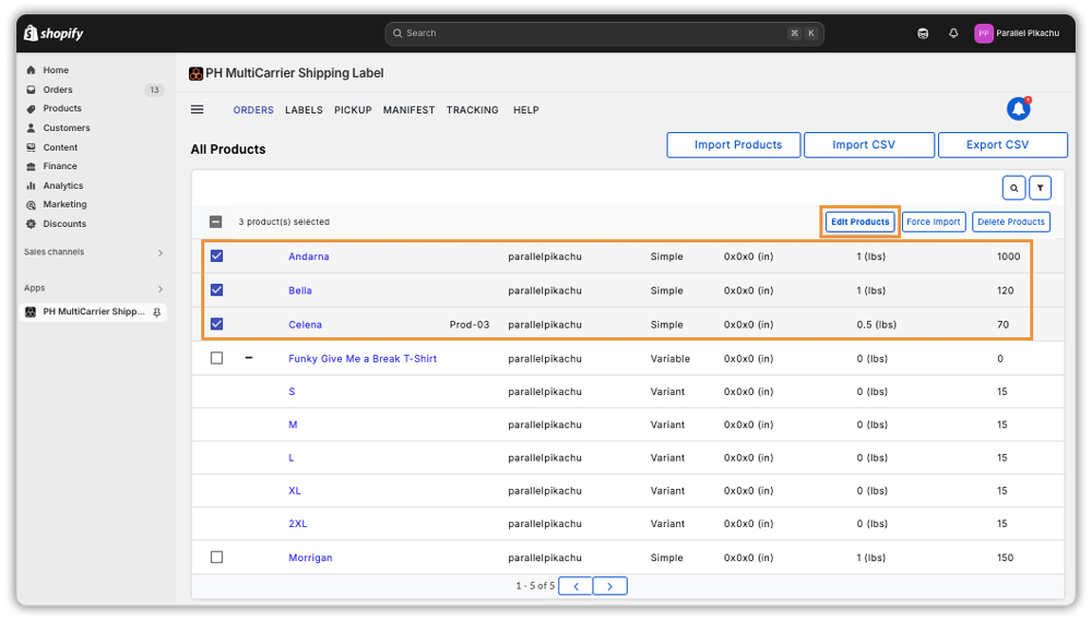 Bulk Edit Product Details